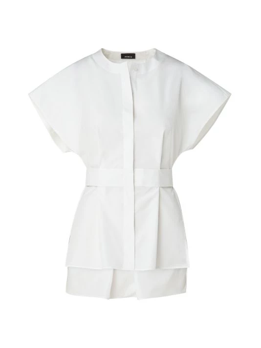 Akris Silk & Cotton Tie-Waist Shirt 3 Akris Silk & Cotton Tie-Waist Shirt