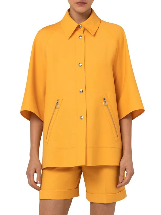 Akris Silk & Cotton Elbow-Sleeve Jacket 5 Akris Silk & Cotton Elbow-Sleeve Jacket - Image 3