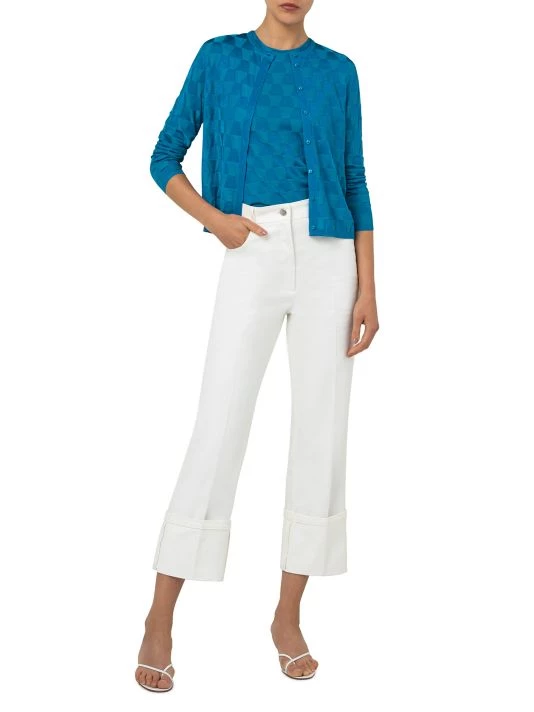 Akris Silk Trapezoid Cardigan Mint Clay 4 Akris Silk Trapezoid Cardigan Mint Clay - Image 2