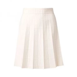 Akris Pleated Knit Virgin Wool Miniskirt