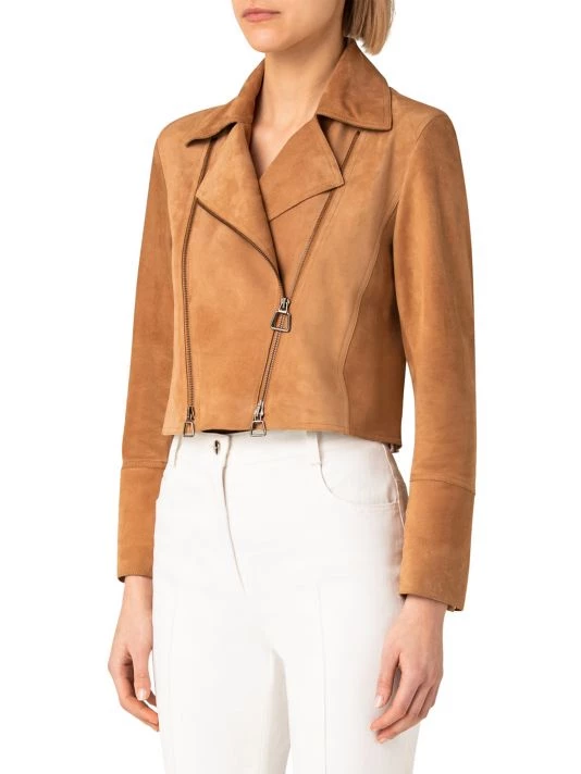 Akris Double Zip-Up Suede Jacket 6 Akris Double Zip-Up Suede Jacket - Image 4