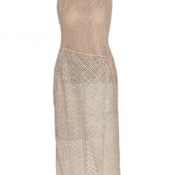 Akris Asymmetric Openwork Midi-Dress