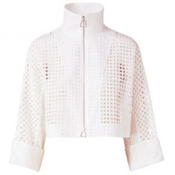 Akris Cotton Broderie Anglaise Cropped Jacket