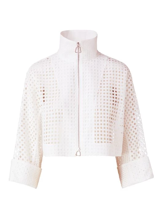 Akris Cotton Broderie Anglaise Cropped Jacket 3 Akris Cotton Broderie Anglaise Cropped Jacket