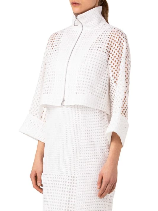 Akris Cotton Broderie Anglaise Cropped Jacket 6 Akris Cotton Broderie Anglaise Cropped Jacket - Image 4