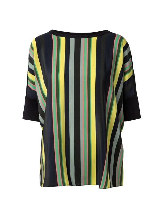Akris Boxy Striped-Front Top 3 Akris Boxy Striped-Front Top