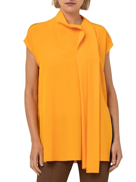 Akris Silk Crepe Tie-Neck Blouse 5 Akris Silk Crepe Tie-Neck Blouse - Image 3