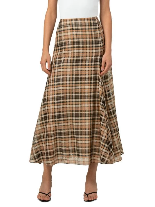 Akris Cotton & Silk Organza Plaid Skirt 4 Akris Cotton & Silk Organza Plaid Skirt - Image 2