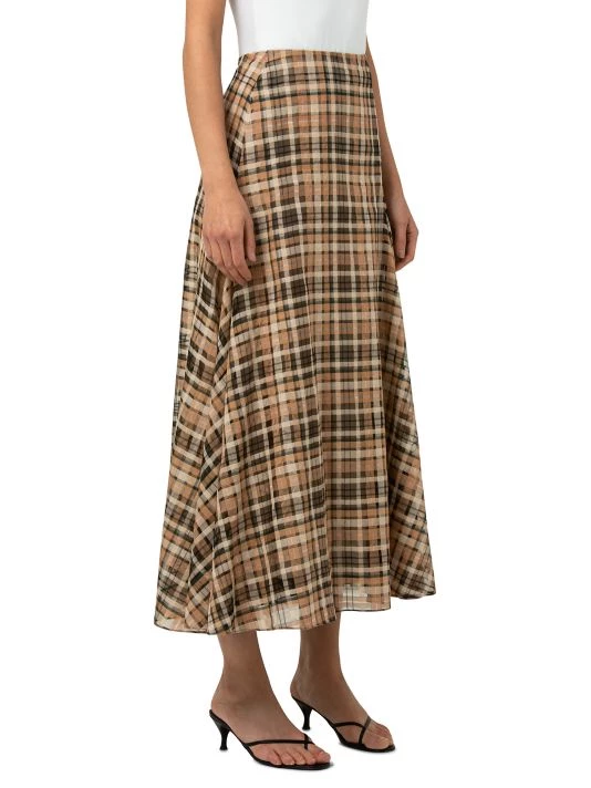 Akris Cotton & Silk Organza Plaid Skirt 5 Akris Cotton & Silk Organza Plaid Skirt - Image 3