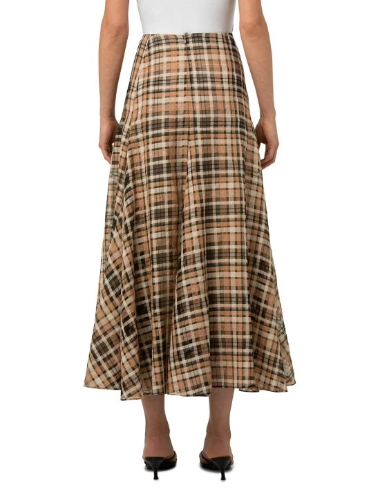 Akris Cotton & Silk Organza Plaid Skirt 6 Akris Cotton & Silk Organza Plaid Skirt - Image 4