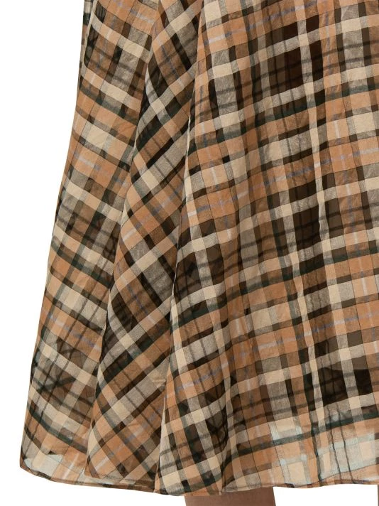 Akris Cotton & Silk Organza Plaid Skirt 7 Akris Cotton & Silk Organza Plaid Skirt - Image 5