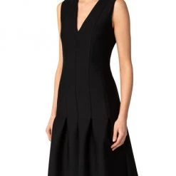 Akris V-Neck Pleated Fit-&-Flare Dress -Akris Sales Shop unnamed file 1227