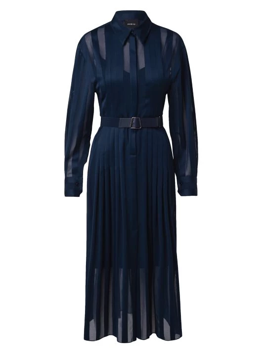 Akris Belted Semi-Sheer Striped Shirtdress 3 Akris Belted Semi-Sheer Striped Shirtdress