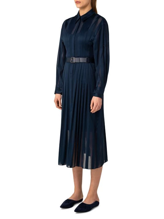 Akris Belted Semi-Sheer Striped Shirtdress 5 Akris Belted Semi-Sheer Striped Shirtdress - Image 3
