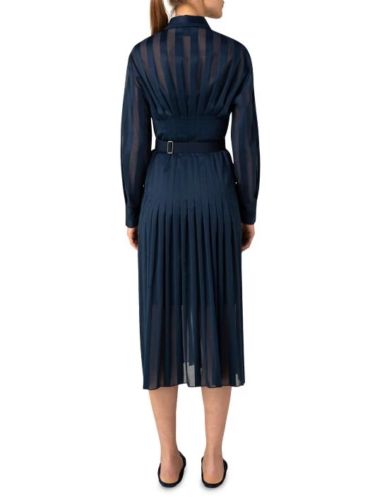 Akris Belted Semi-Sheer Striped Shirtdress 6 Akris Belted Semi-Sheer Striped Shirtdress - Image 4