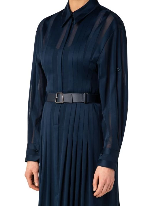 Akris Belted Semi-Sheer Striped Shirtdress 7 Akris Belted Semi-Sheer Striped Shirtdress - Image 5