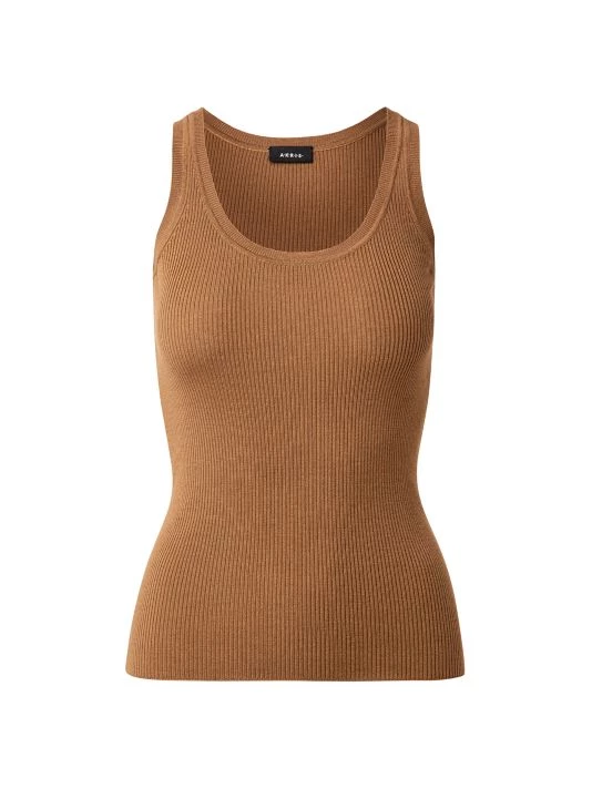 Akris Ribbed-Knit Scoopneck Tank Ecru 6 Akris Ribbed-Knit Scoopneck Tank Ecru - Image 4