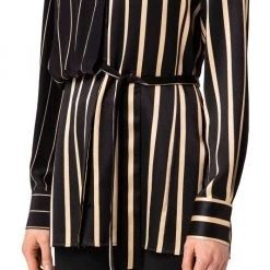 Akris Silk Crêpe Striped Belted Top -Akris Sales Shop unnamed file 1244