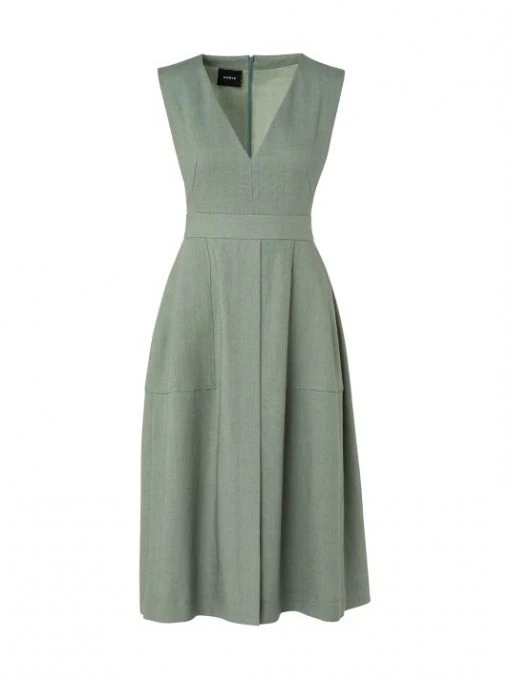 Akris V-Neck Linen Crepe A-Line Dress 6 Akris V-Neck Linen Crepe A-Line Dress -Akris Sales Shop unnamed file 1270