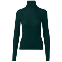 Akris Ribbed Turtleneck Top Gallus Green