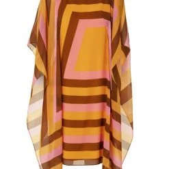 Akris Trapezoid Silk Crepe Cape Dress