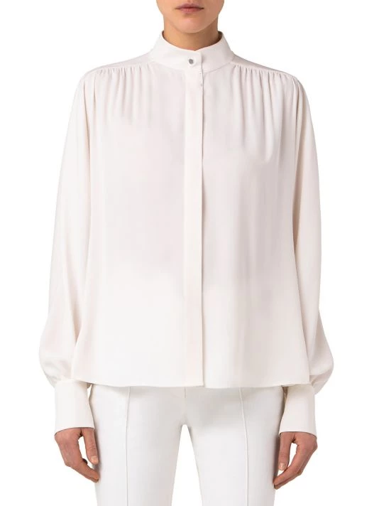 Akris Button-Front Silk Blouse 5 Akris Button-Front Silk Blouse - Image 3