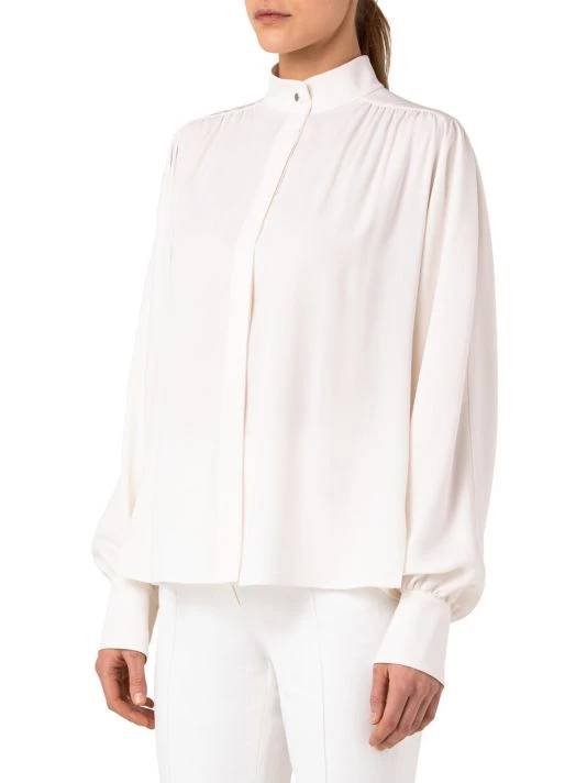 Akris Button-Front Silk Blouse 6 Akris Button-Front Silk Blouse - Image 4