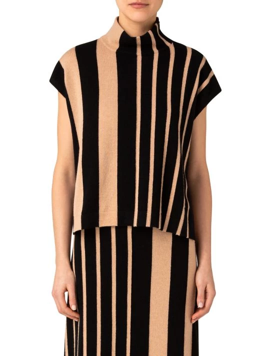 Akris Striped Cashmere Short-Sleeve Top 5 Akris Striped Cashmere Short-Sleeve Top - Image 3