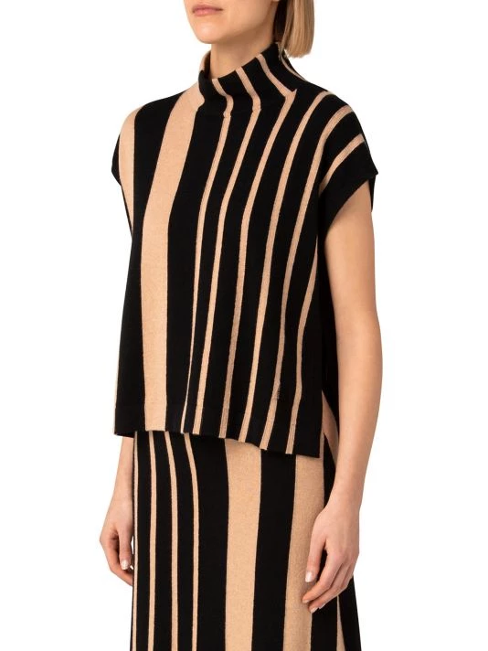 Akris Striped Cashmere Short-Sleeve Top 6 Akris Striped Cashmere Short-Sleeve Top - Image 4