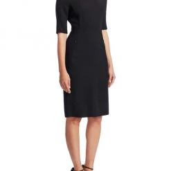 Akris Elbow Sleeve Sheath Dress