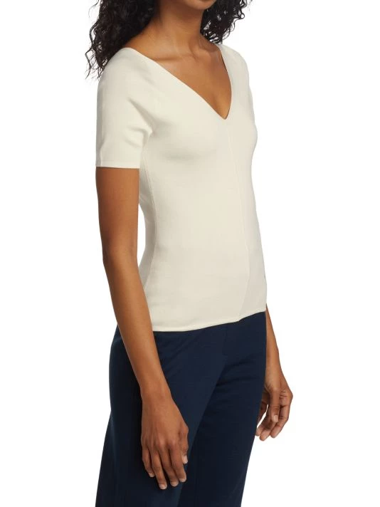 Akris Silk Stretch V-Neck Knit Top 5 Akris Silk Stretch V-Neck Knit Top - Image 3