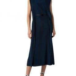Akris Silk Crêpe Check Belted Midi Dress -Akris Sales Shop unnamed file 1574