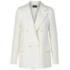 Akris Double-Breasted Linen-Blend Blazer Ecru