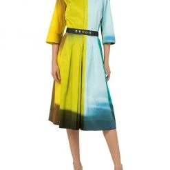 Akris Colorblock Belted Shirt Dress -Akris Sales Shop unnamed file 1703