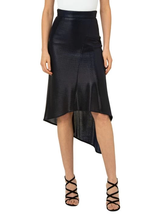 Akris Asymmetric Metallic Satin Midi-Skirt 4 Akris Asymmetric Metallic Satin Midi-Skirt - Image 2