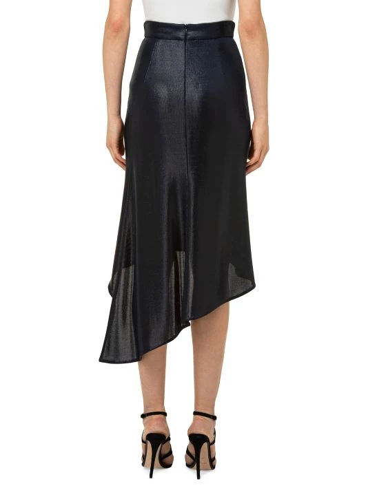 Akris Asymmetric Metallic Satin Midi-Skirt 6 Akris Asymmetric Metallic Satin Midi-Skirt - Image 4