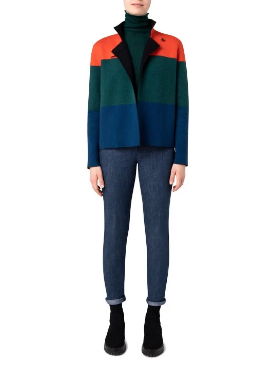 Akris Colorblocked Cashmere Wrap Jacket 4 Akris Colorblocked Cashmere Wrap Jacket - Image 2