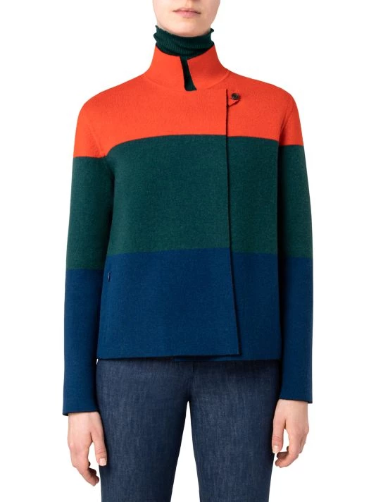 Akris Colorblocked Cashmere Wrap Jacket 5 Akris Colorblocked Cashmere Wrap Jacket - Image 3