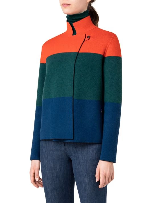 Akris Colorblocked Cashmere Wrap Jacket 6 Akris Colorblocked Cashmere Wrap Jacket - Image 4