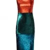 Akris Two-Tone Sequined Sheath Dress