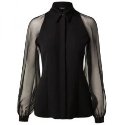Akris Sequin-Embroidered Sheer-Sleeve Blouse