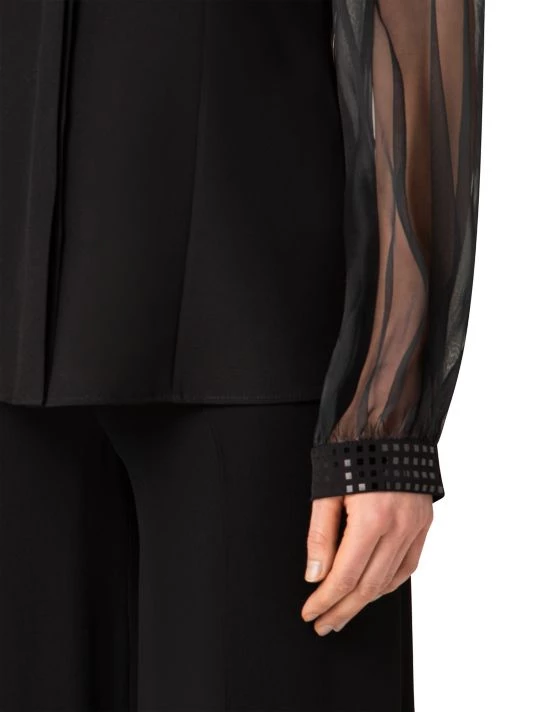 Akris Sequin-Embroidered Sheer-Sleeve Blouse 8 Akris Sequin-Embroidered Sheer-Sleeve Blouse - Image 6