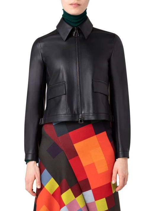 Akris Short Leather Jacket 5 Akris Short Leather Jacket - Image 3