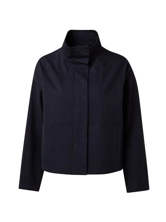 Akris Stretch-Cotton Denim Oversized Jacket 3 Akris Stretch-Cotton Denim Oversized Jacket