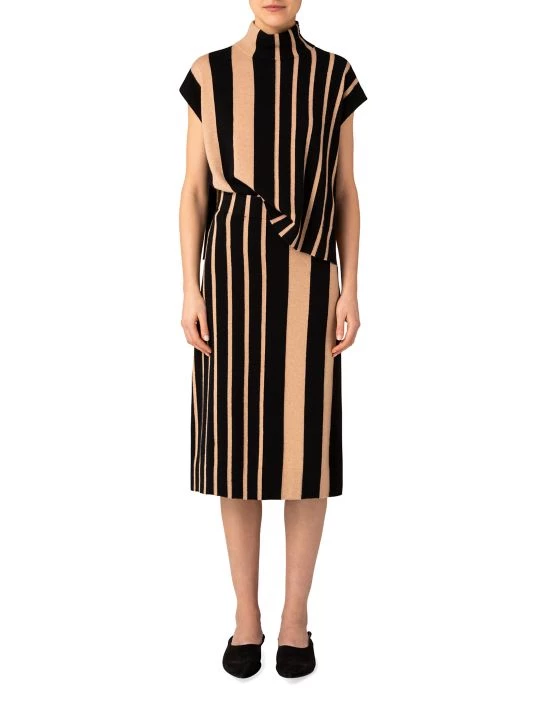 Akris Colorblocked Striped Midi-Skirt 4 Akris Colorblocked Striped Midi-Skirt - Image 2