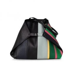 Akris Medium Ai Striped Leather Tote