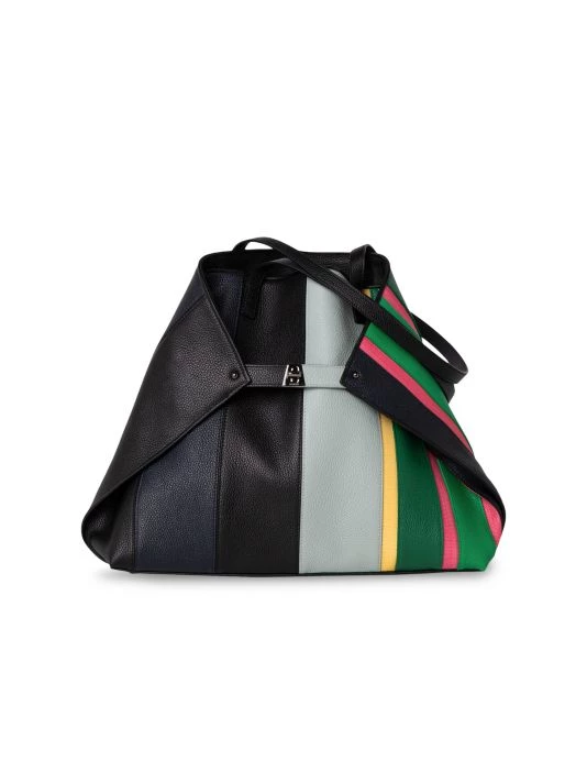 Akris Medium Ai Striped Leather Tote 3 Akris Medium Ai Striped Leather Tote
