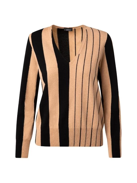 Akris Striped V-Neck Cashmere Sweater 3 Akris Striped V-Neck Cashmere Sweater