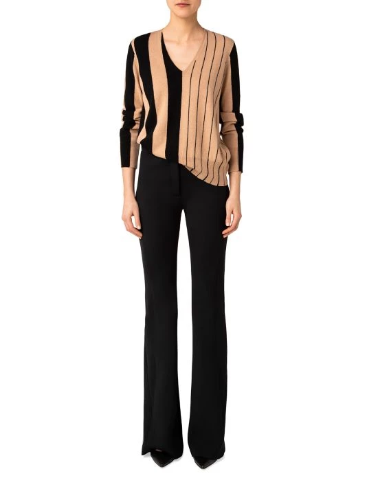 Akris Striped V-Neck Cashmere Sweater 4 Akris Striped V-Neck Cashmere Sweater - Image 2