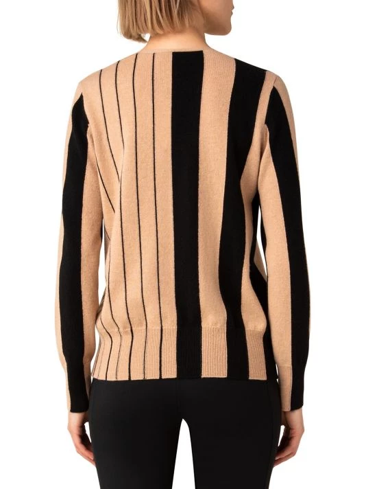Akris Striped V-Neck Cashmere Sweater 7 Akris Striped V-Neck Cashmere Sweater - Image 5